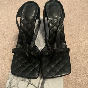 Black open toe heel